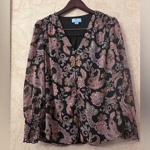 Cece Floral Paisley Women's Top(Chest 38” 
Length 26”)